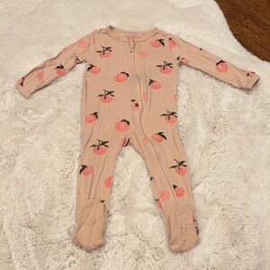 Kyte BABY Peach Pink Two-Zip Kids Footie Pajamas Bamboo 12-18 months